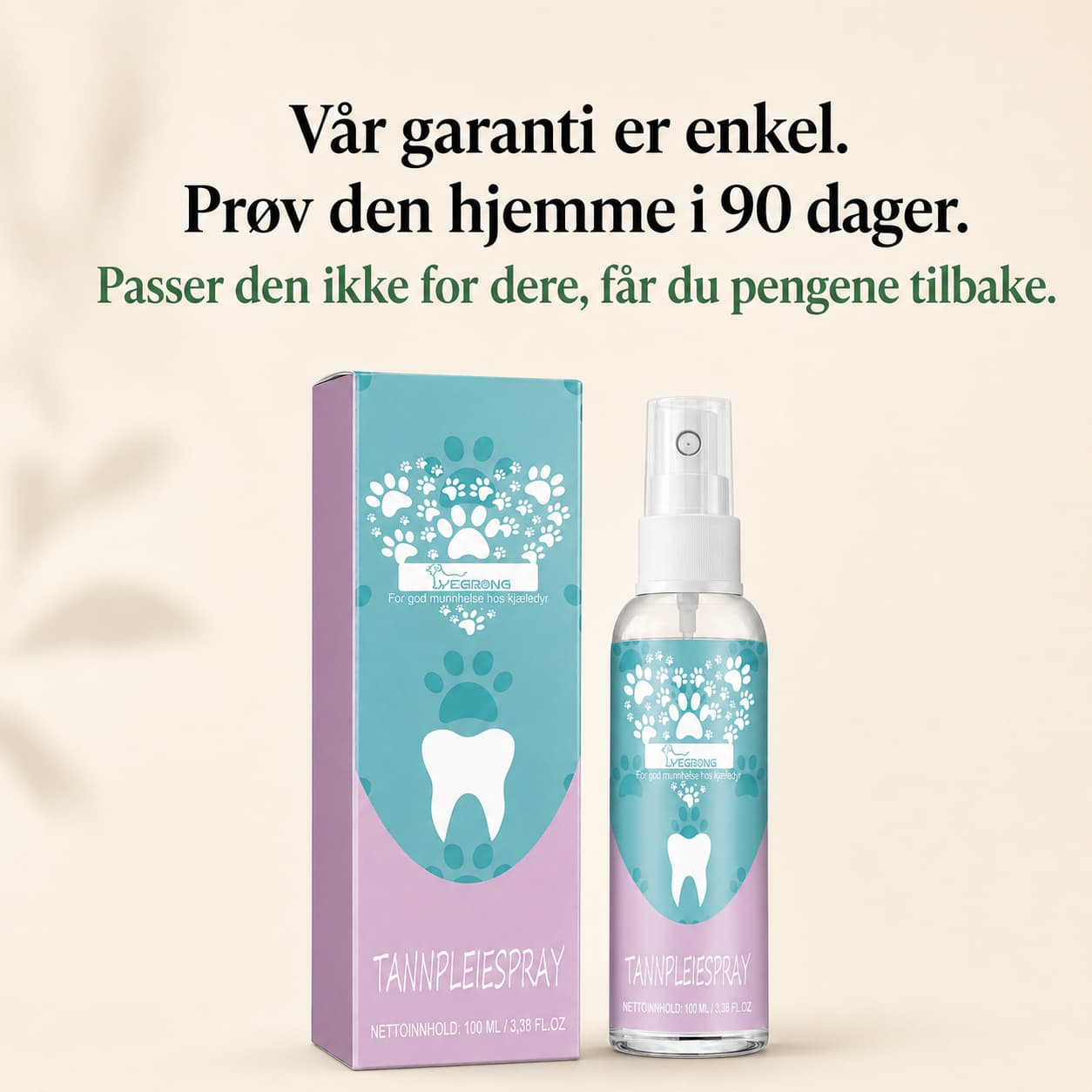 Tannpleiespray til hund