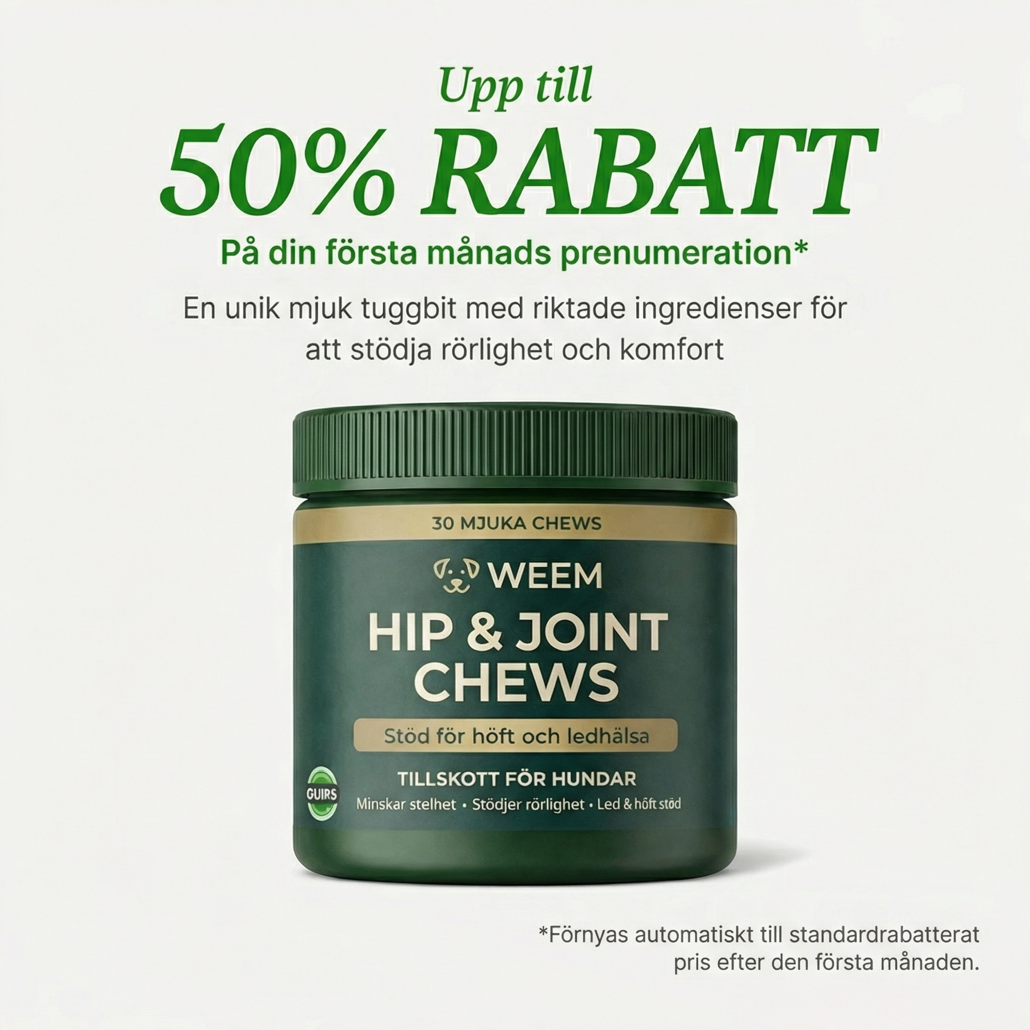 Ledtillskott Din Hunds Rörlighet, Komfort & Livsglädje