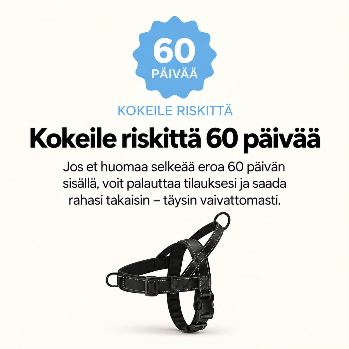Vetämistä estävät koiran valjaat