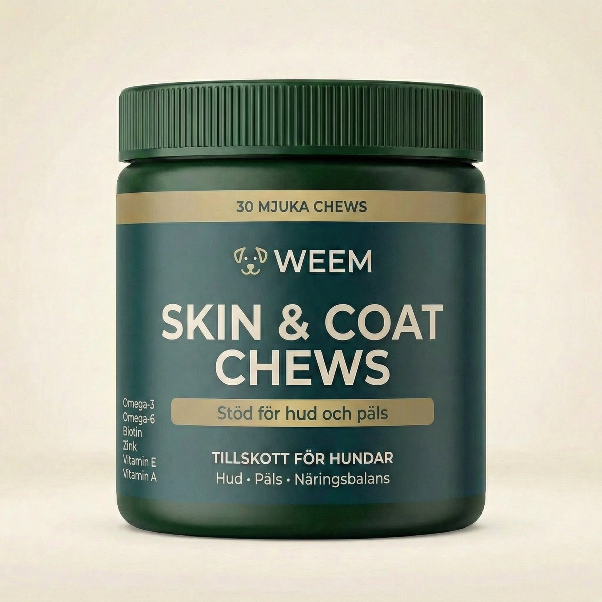 WEEM Skin & Coat Chews — Stöd för hud och päls hos hundar