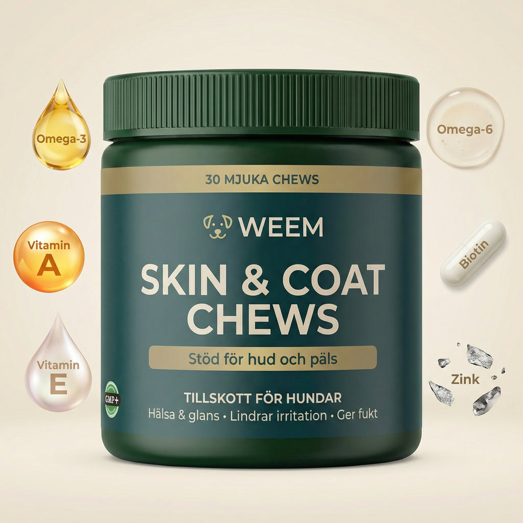 WEEM Skin & Coat Chews — Stöd för hud och päls hos hundar